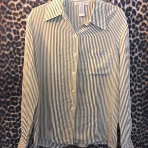 100% silk pinstripe blouse